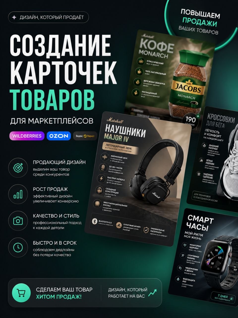 Создам современные карточки товаров для маркетплейсов под ключ