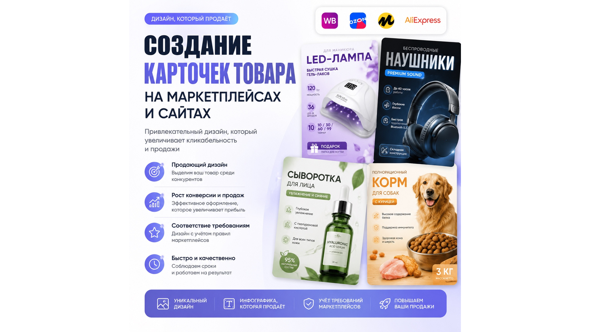 Создам карточки товара для марк…