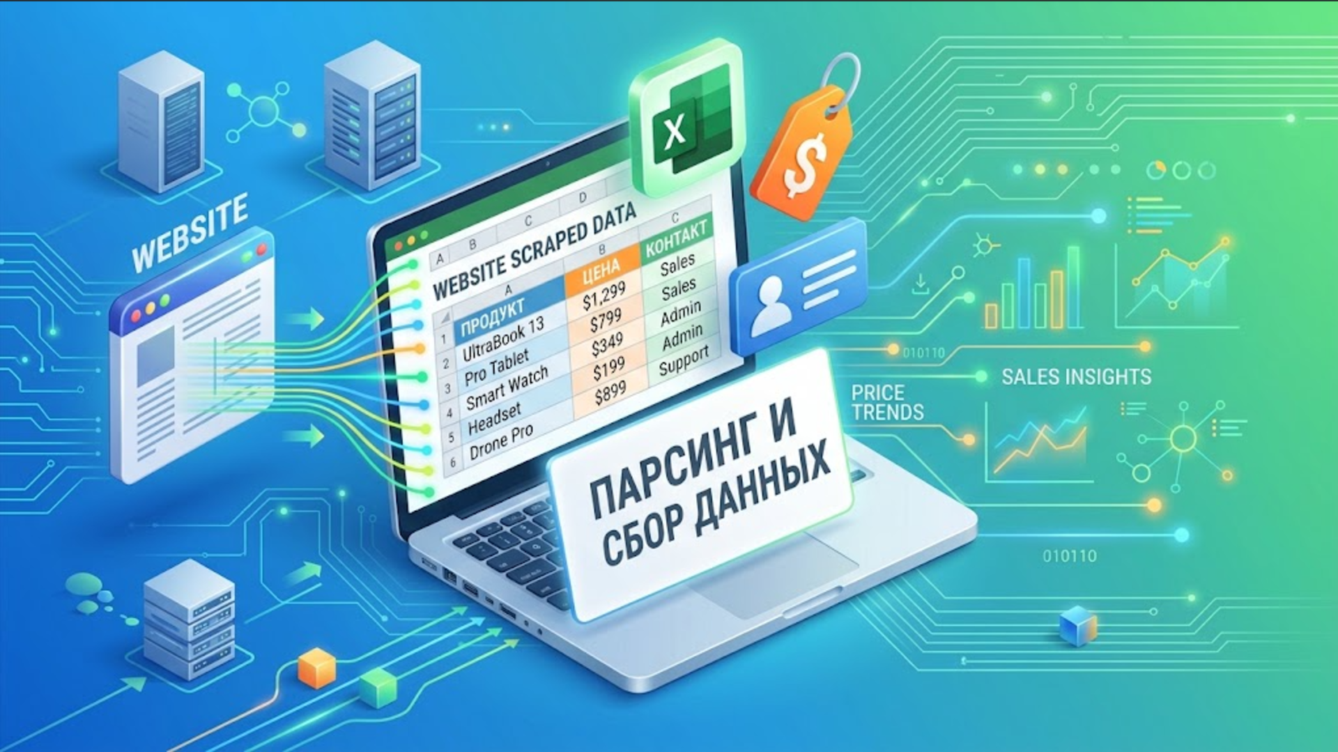 Разработка системы мониторинга цен и парсинга данных с сайтов в Excel