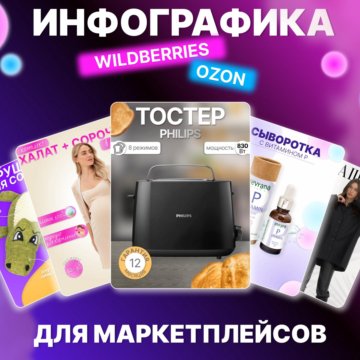 Создам карточки товаров для Ozon и Wildberries с инфографикой