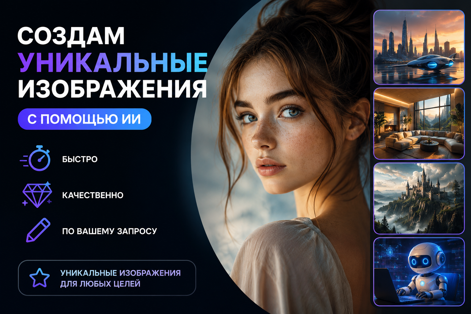Создам уникальные изображения по техническому заданию с помощью ИИ