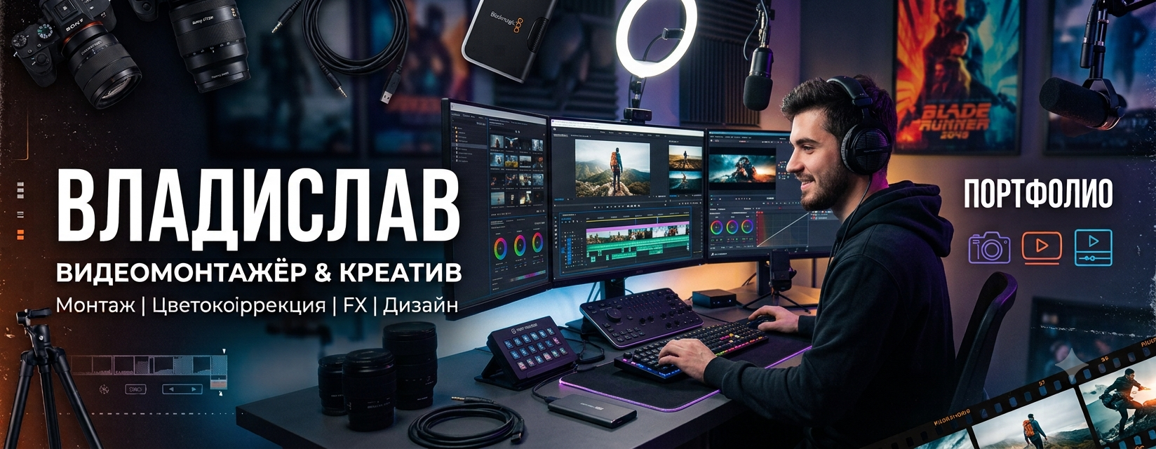 Сделаю профессиональный видеомонтаж с цветокоррекцией и анимацией