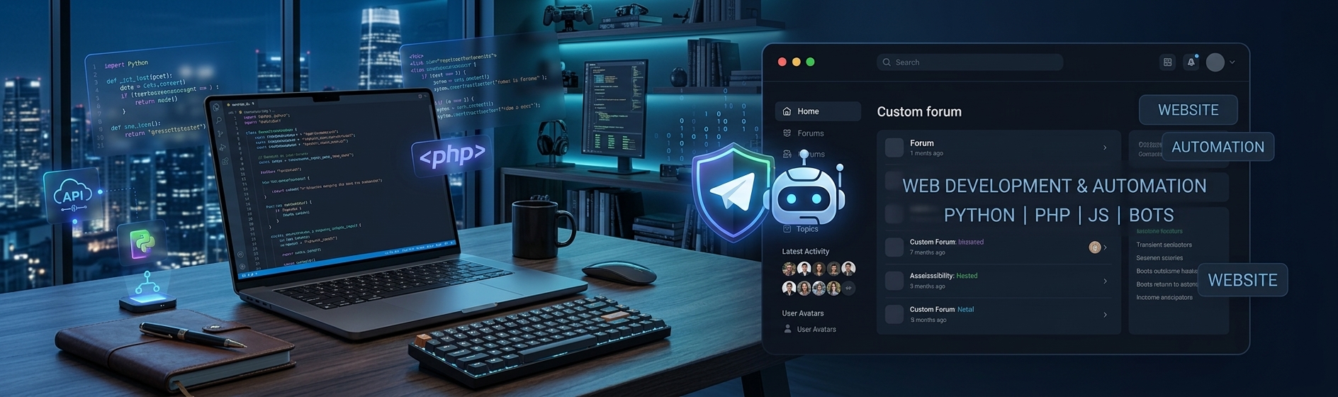 Разработка Telegram-ботов на Python под ключ для бизнеса и автоматизации