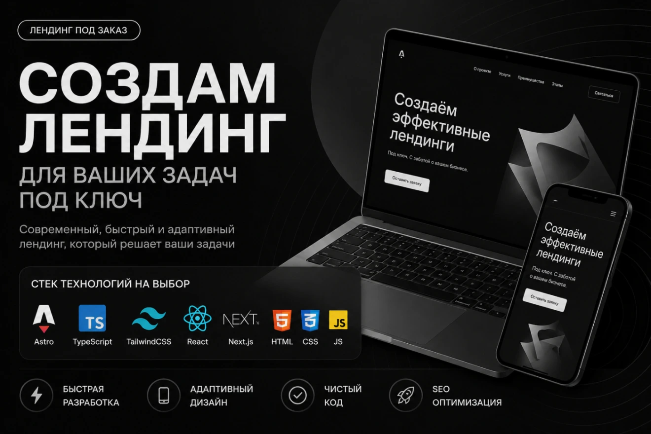 Создам лендинг под ключ для эффективного привлечения клиентов