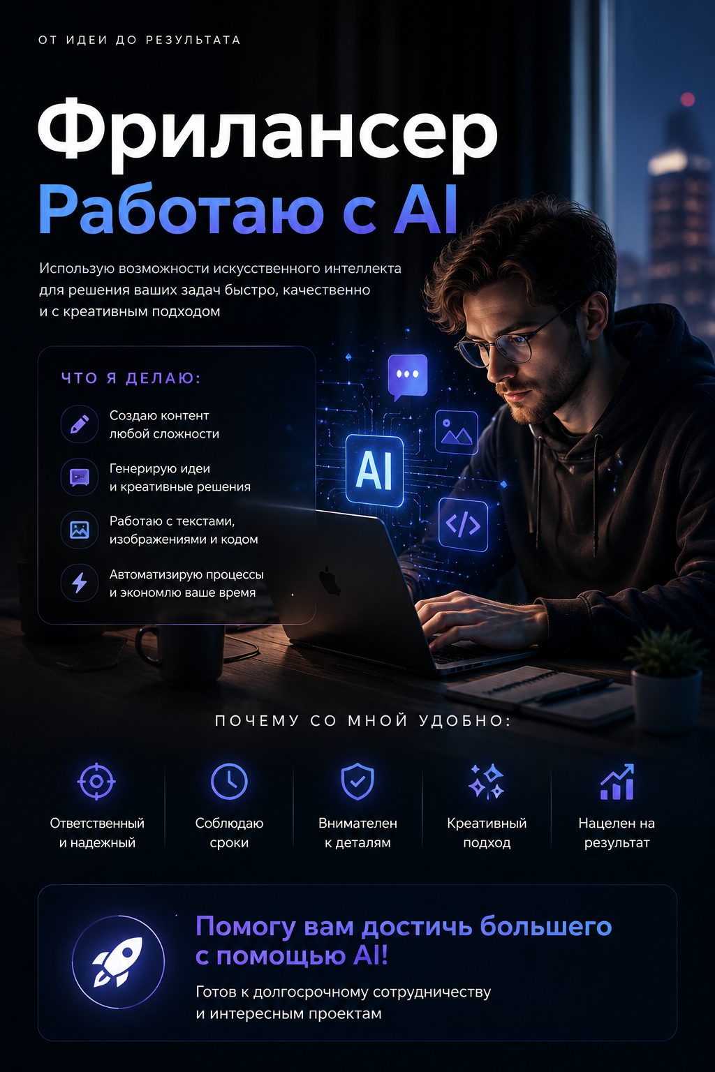 Разработаю AI-решения с генерацией и созданием под ваши задачи