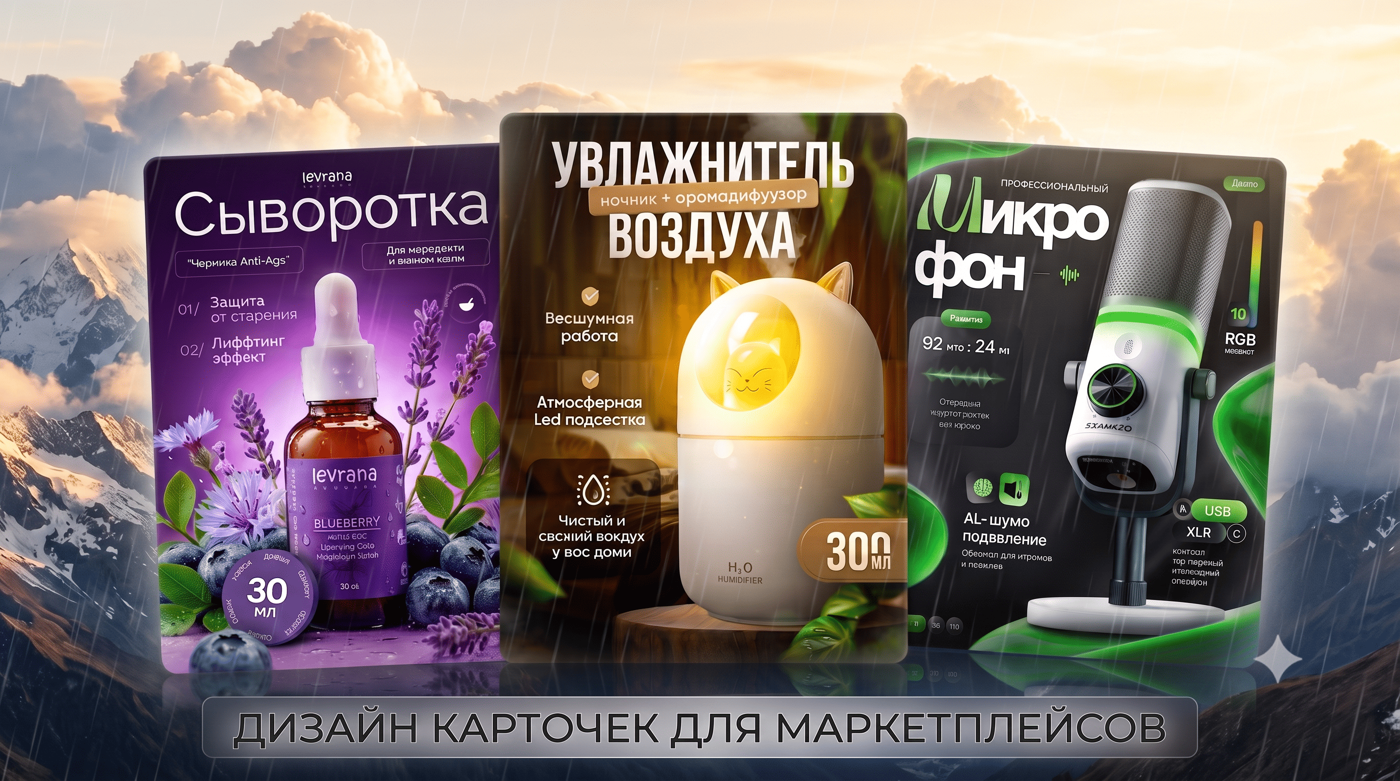 Создание  карточек для маркетплейсов: яркая инфографика