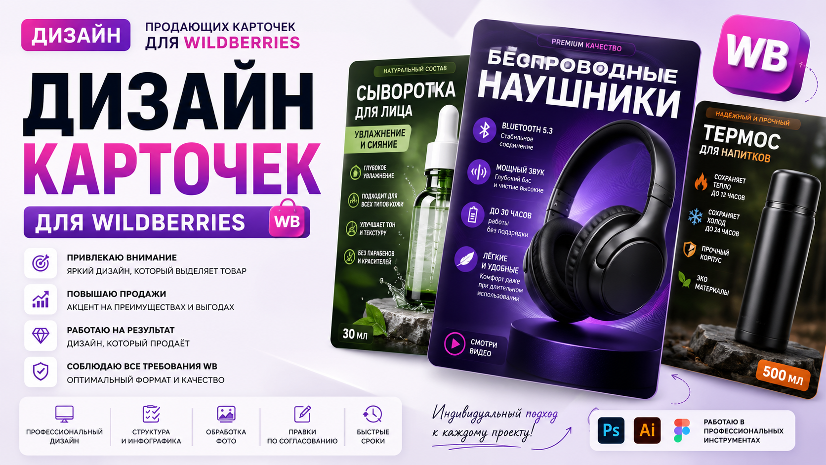 Дизайн продающей карточки товара для Wildberries