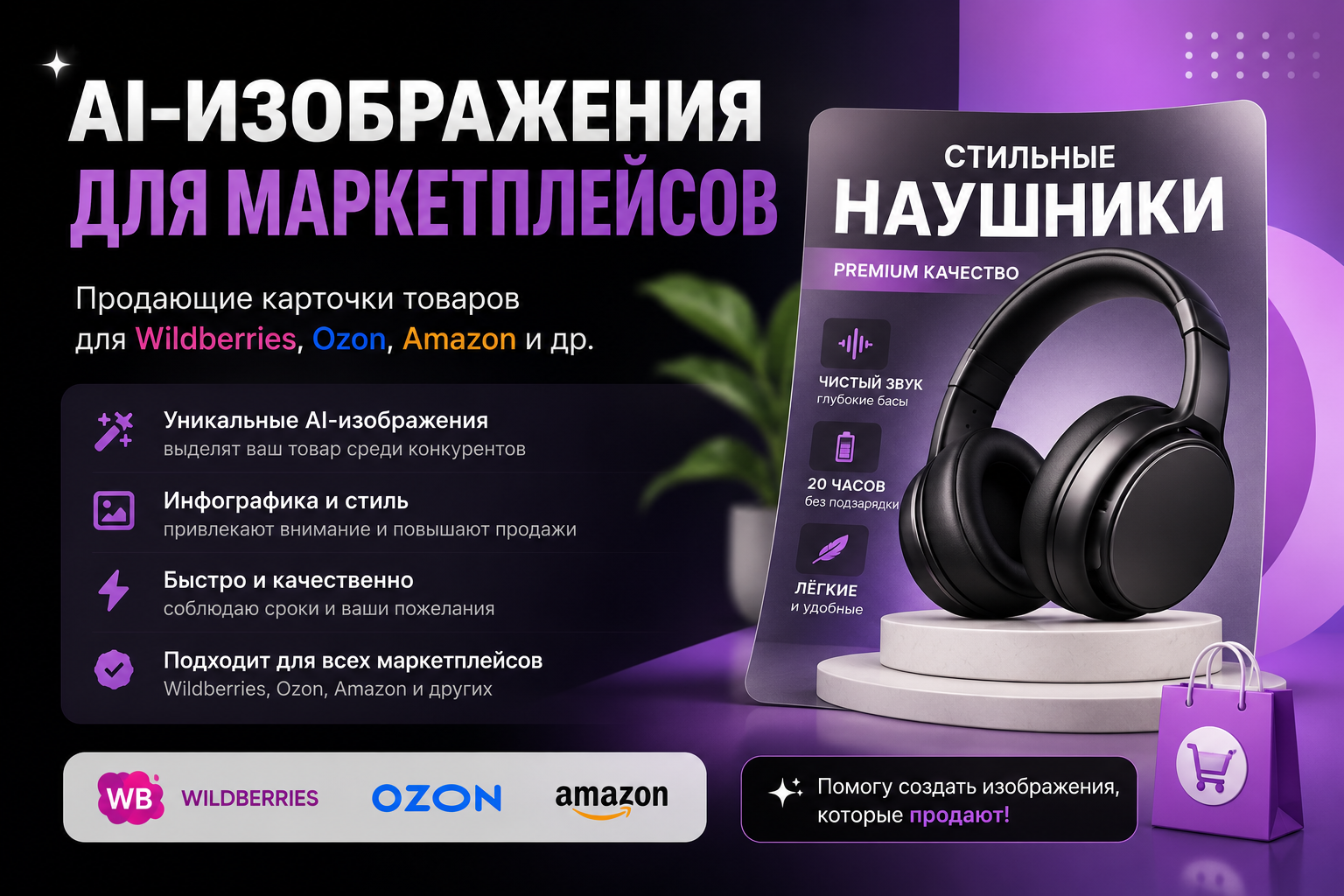 Создам качественные AI-изображения для карточек товаров маркетплейсов