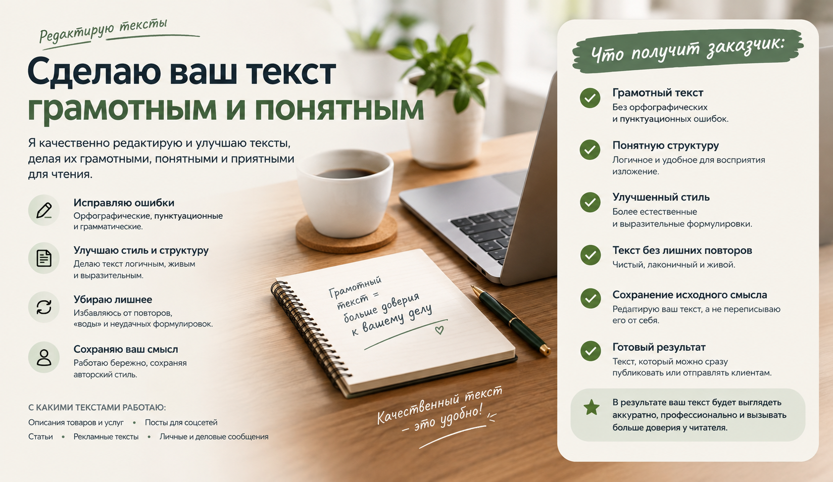 Редактура и корректура текста