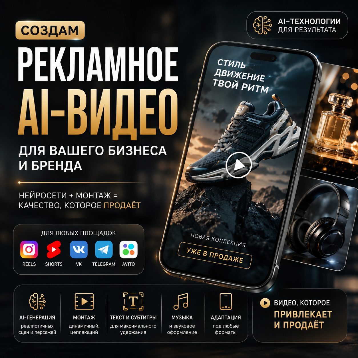 Создам рекламный AI-видео ролик для продвижения вашего бизнеса