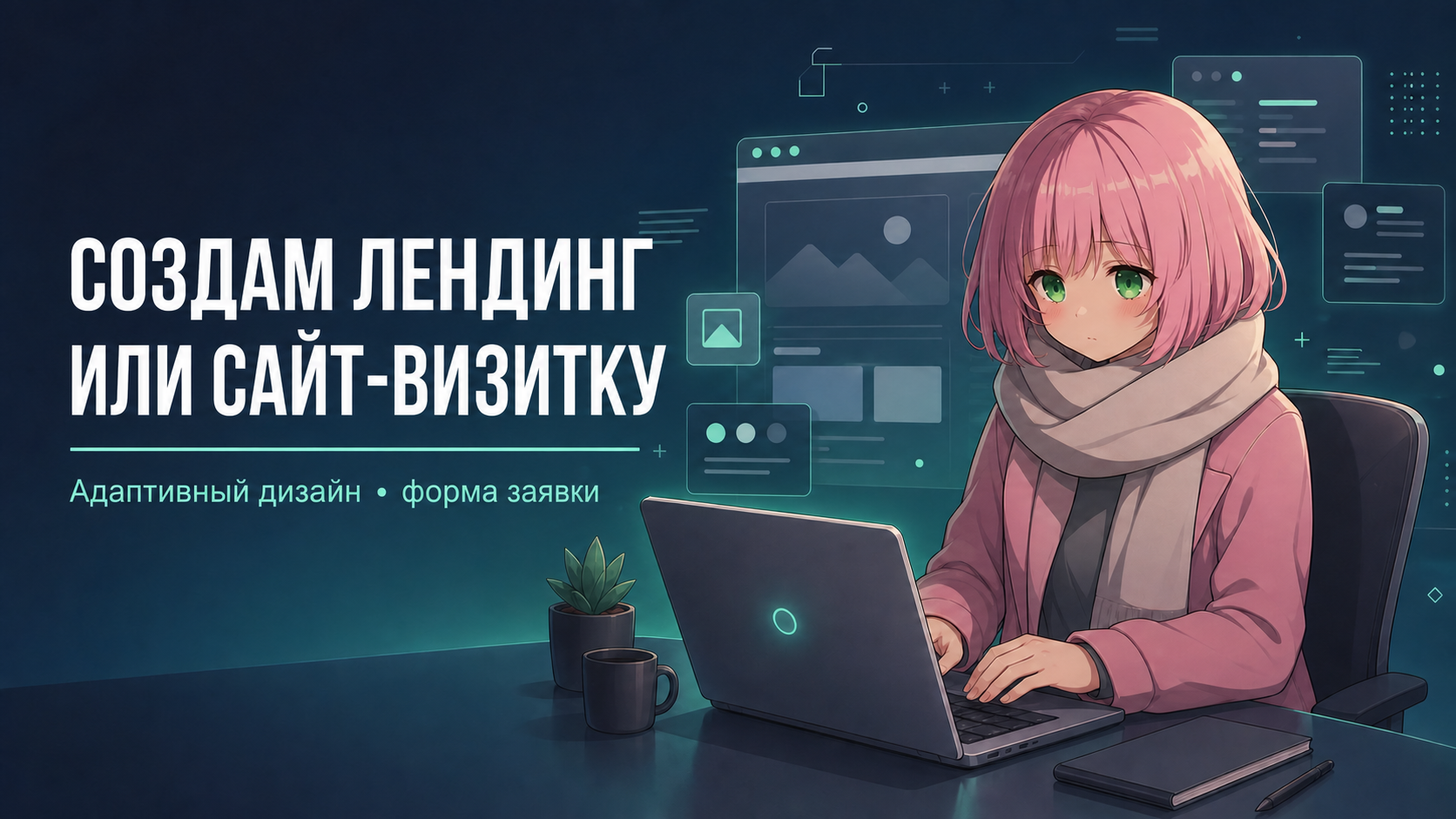 Создам адаптивный лендинг или сайт-визитку с формой заявки