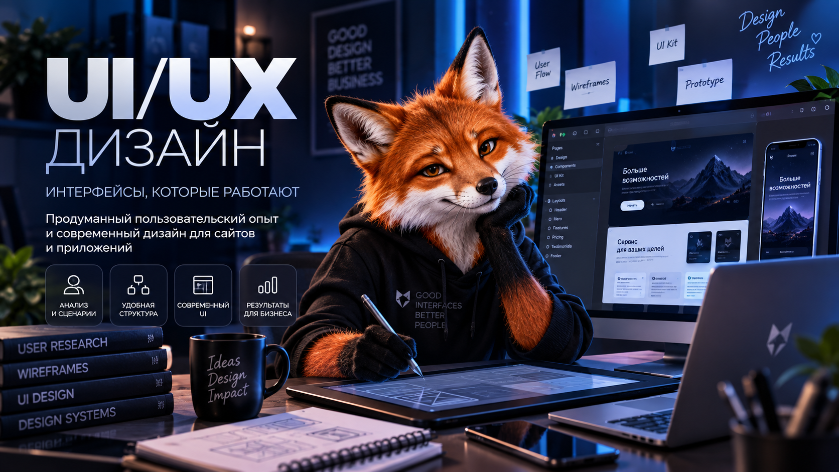 UI/UX дизайн сайта: структурирование логики, удобство и визуальная систематизация