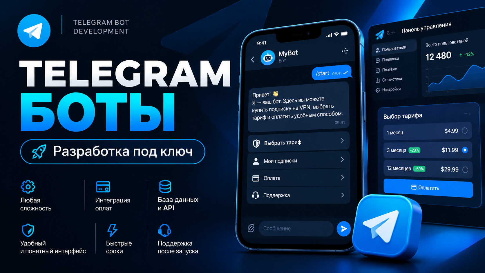 Разработаю Telegram-бота под ваши задачи на Python
