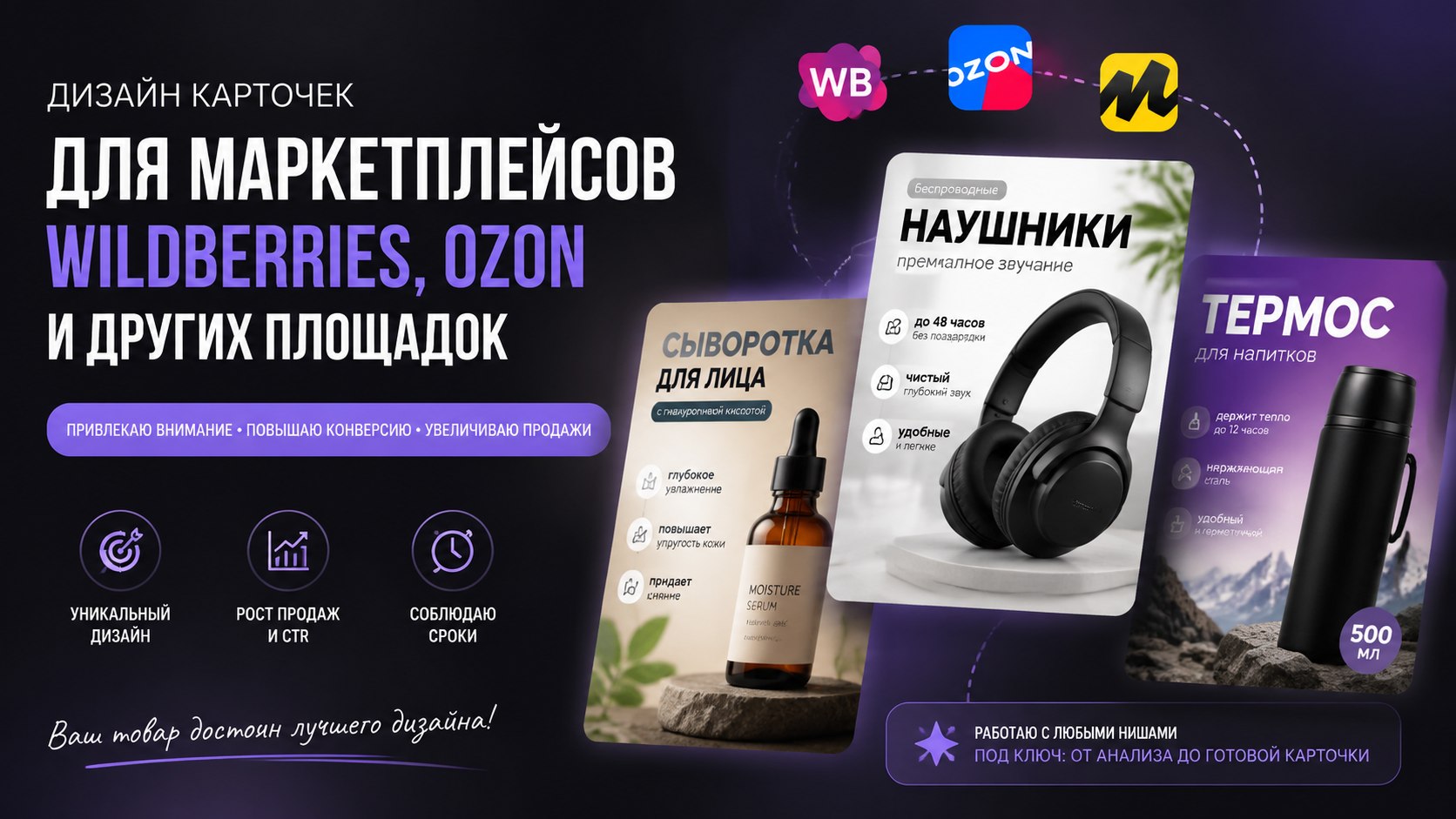 Разработаю качественную карточку товара для маркетплейсов Ozon и Wildberries