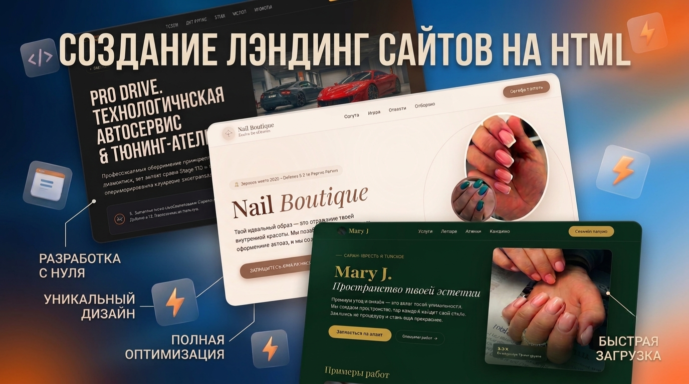 Создам сайт с современным дизайном на HTML за 1 день