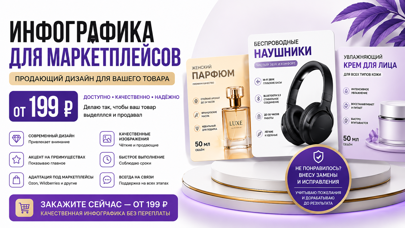 Инфографика для карточек маркетплейсов