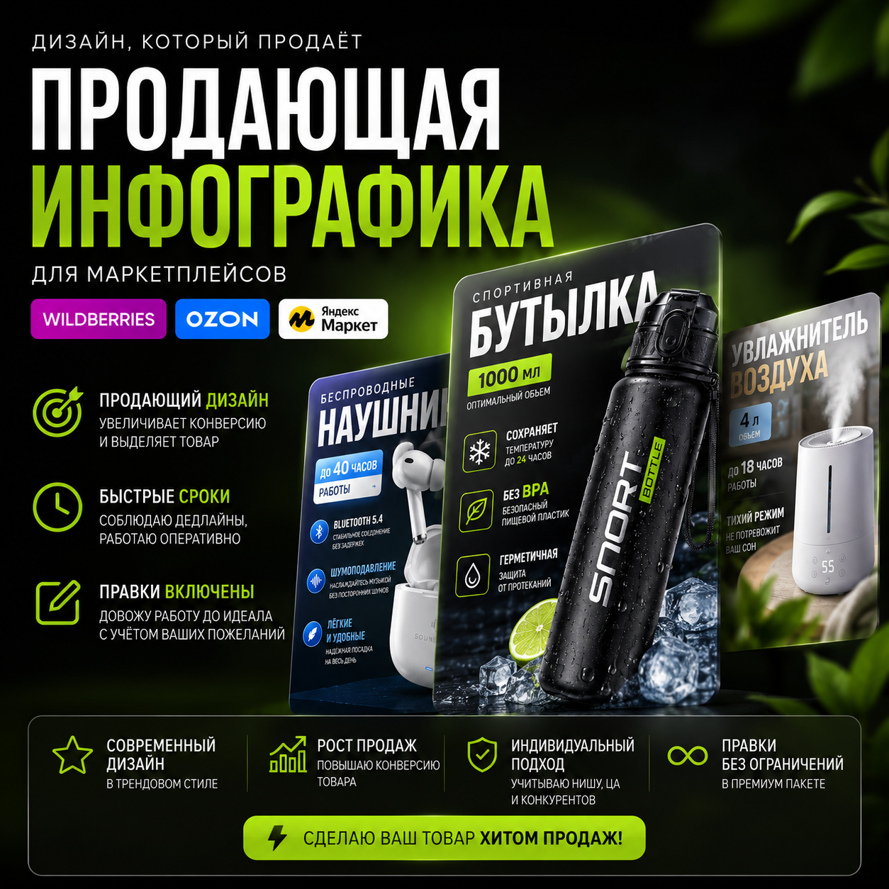 Создам продающую инфографику для Wildberries, Ozon и маркетплейсов