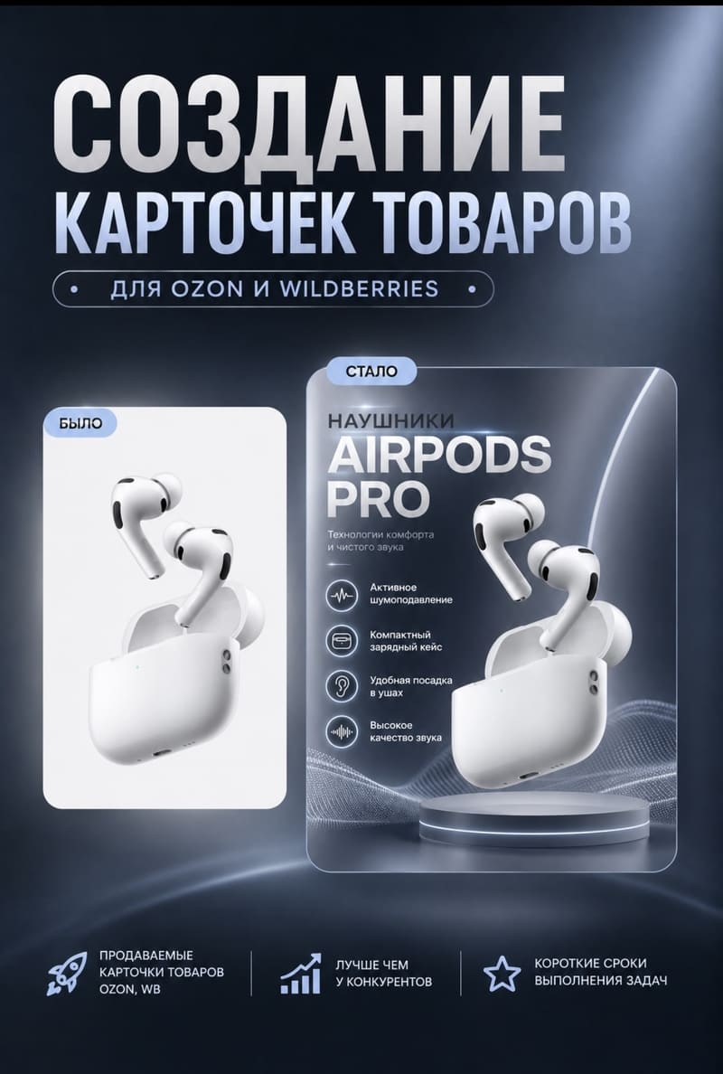 Разработаю продающие карточки товаров для маркетплейсов с уникальным дизайном
