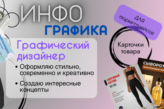 Создам дизайн инфографики и карточек товаров для маркетплейсов