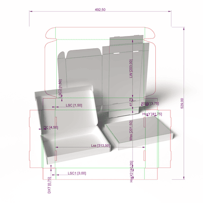 Подготовка кроя упаковки из картона или микрогофрокартона