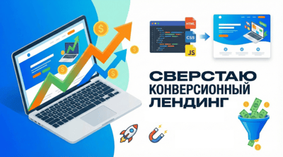 Сверстаю конверсионный лендинг под ваш продукт и рекламу