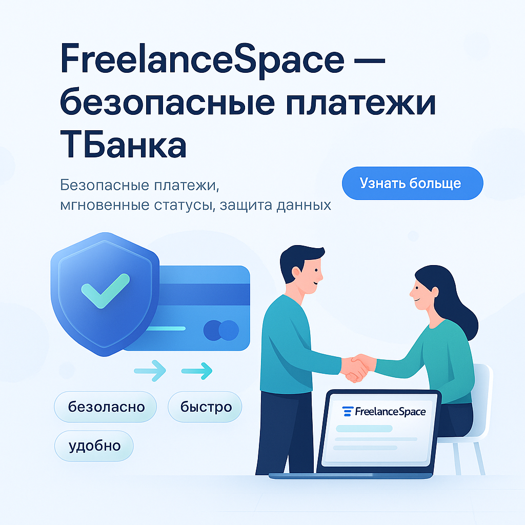 FreelanceSpace переходит на безопасные платежи ТБанка