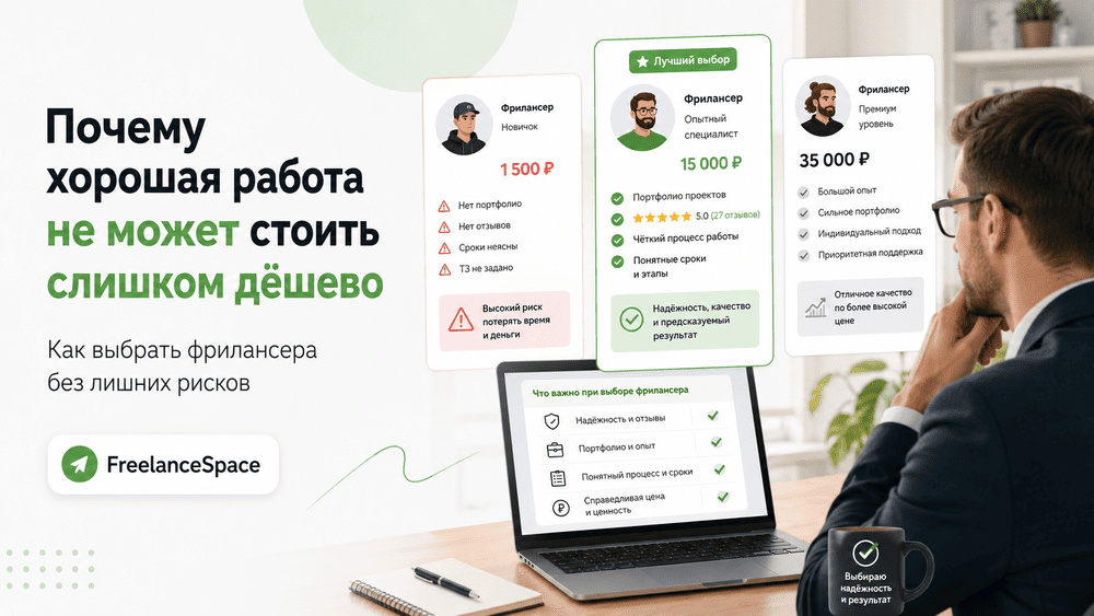 Почему хорошая работа не может стоить слишком дёшево: как заказчику выбрать фрилансера без лишних рисков
