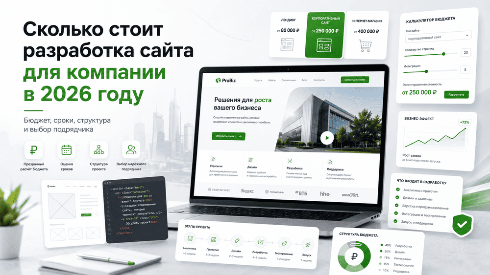 Сколько стоит разработка сайта для компании в 2026 году