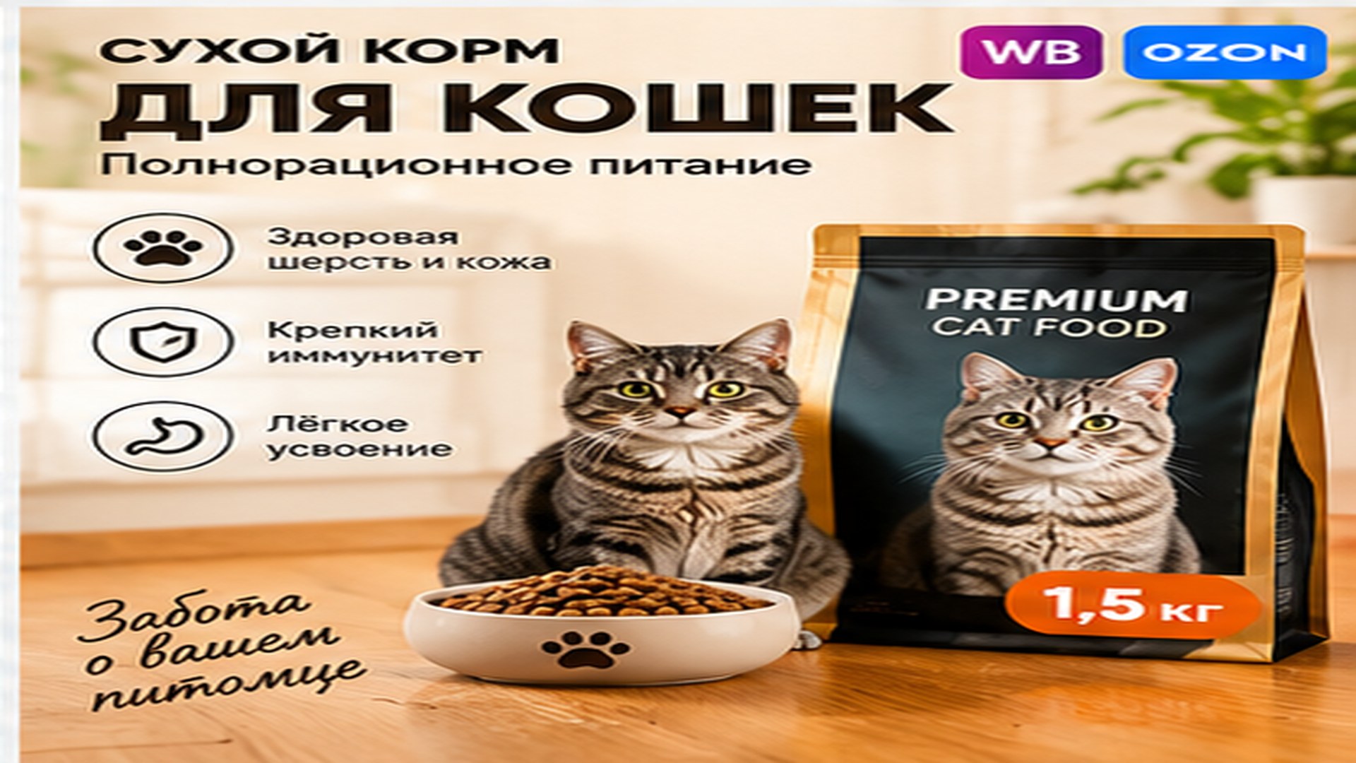 Корм для кошек и котят